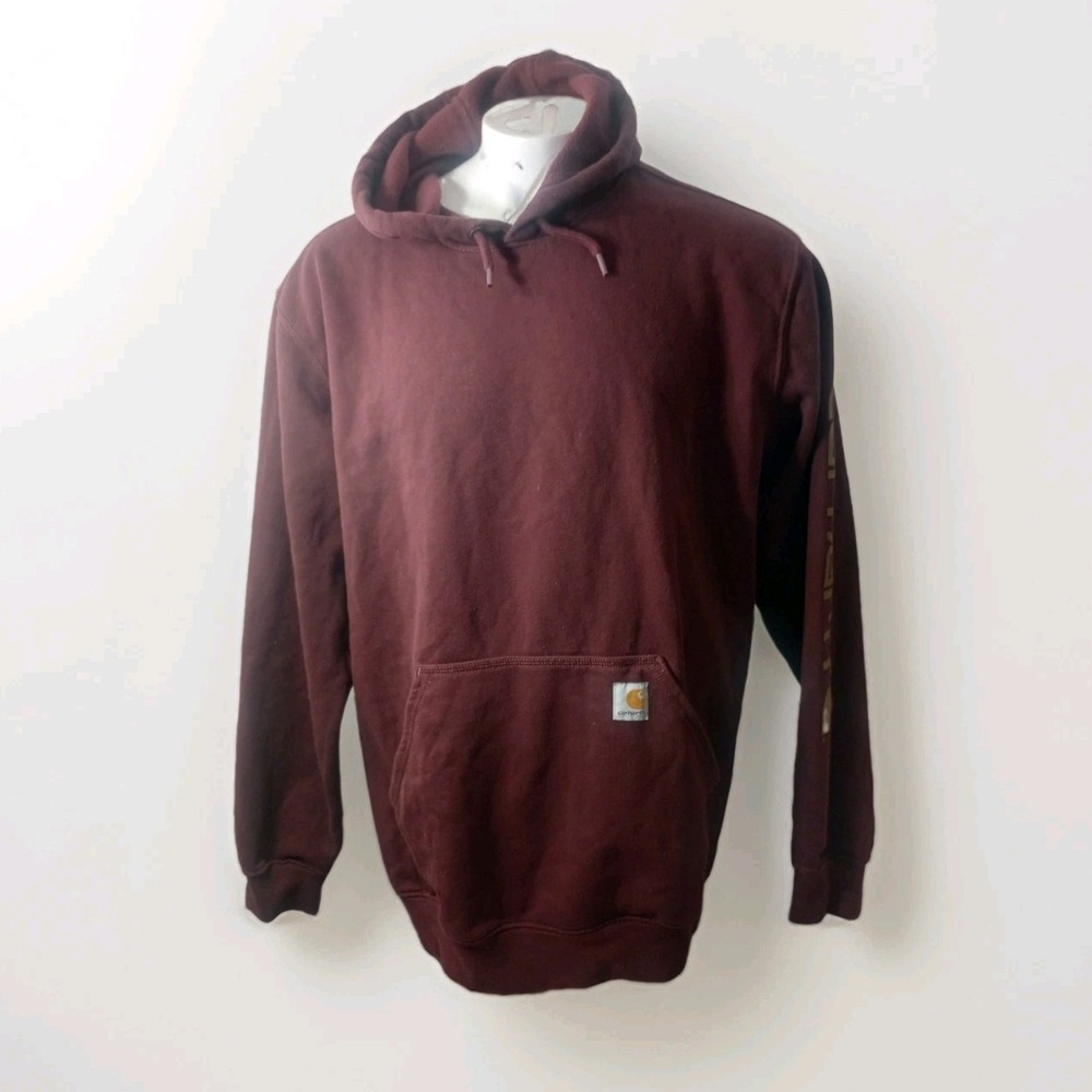 Carhartt Men's LOOSE FIT Logo Sleeve Graphic Sweatshirt  K288 PRT Maroon XL